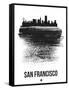 San Francisco Skyline Brush Stroke - Black-NaxArt-Framed Stretched Canvas