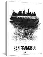 San Francisco Skyline Brush Stroke - Black-NaxArt-Stretched Canvas