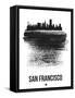 San Francisco Skyline Brush Stroke - Black-NaxArt-Framed Stretched Canvas