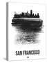 San Francisco Skyline Brush Stroke - Black-NaxArt-Stretched Canvas