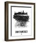 San Francisco Skyline Brush Stroke - Black-NaxArt-Framed Art Print