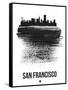 San Francisco Skyline Brush Stroke - Black-NaxArt-Framed Stretched Canvas