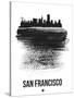 San Francisco Skyline Brush Stroke - Black-NaxArt-Stretched Canvas