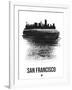 San Francisco Skyline Brush Stroke - Black-NaxArt-Framed Art Print