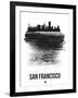 San Francisco Skyline Brush Stroke - Black-NaxArt-Framed Art Print