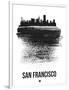 San Francisco Skyline Brush Stroke - Black-NaxArt-Framed Art Print