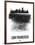 San Francisco Skyline Brush Stroke - Black-NaxArt-Framed Art Print