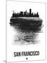 San Francisco Skyline Brush Stroke - Black-NaxArt-Mounted Art Print