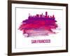 San Francisco Skyline Brush Stroke - Red-NaxArt-Framed Art Print