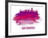 San Francisco Skyline Brush Stroke - Red-NaxArt-Framed Art Print