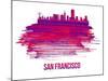 San Francisco Skyline Brush Stroke - Red-NaxArt-Mounted Art Print