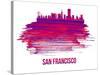 San Francisco Skyline Brush Stroke - Red-NaxArt-Stretched Canvas