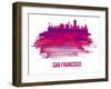 San Francisco Skyline Brush Stroke - Red-NaxArt-Framed Art Print