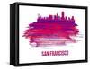 San Francisco Skyline Brush Stroke - Red-NaxArt-Framed Stretched Canvas