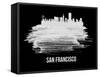 San Francisco Skyline Brush Stroke - White-NaxArt-Framed Stretched Canvas