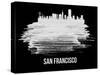 San Francisco Skyline Brush Stroke - White-NaxArt-Stretched Canvas