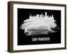 San Francisco Skyline Brush Stroke - White-NaxArt-Framed Art Print