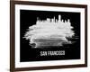 San Francisco Skyline Brush Stroke - White-NaxArt-Framed Art Print