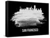 San Francisco Skyline Brush Stroke - White-NaxArt-Framed Stretched Canvas