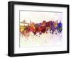 San Francisco Skyline in Watercolor Background-paulrommer-Framed Art Print