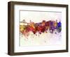 San Francisco Skyline in Watercolor Background-paulrommer-Framed Art Print