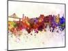 San Francisco Skyline in Watercolor Background-paulrommer-Mounted Art Print