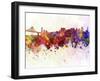 San Francisco Skyline in Watercolor Background-paulrommer-Framed Art Print