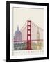 San Francisco Skyline Poster-paulrommer-Framed Art Print