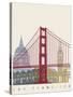 San Francisco Skyline Poster-paulrommer-Stretched Canvas