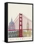 San Francisco Skyline Poster-paulrommer-Framed Stretched Canvas