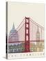 San Francisco Skyline Poster-paulrommer-Stretched Canvas