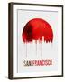 San Francisco Skyline Red-null-Framed Art Print