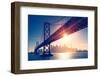 San Francisco Skyline Retro View. America Spirit - California Theme. USA Background.-IM_photo-Framed Photographic Print