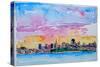 San Francisco Skyline Waterfront with Coit Tower-Markus Bleichner-Stretched Canvas