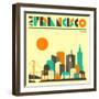 San Francisco Skyline-Jazzberry Blue-Framed Art Print