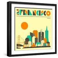 San Francisco Skyline-Jazzberry Blue-Framed Art Print