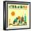 San Francisco Skyline-Jazzberry Blue-Framed Art Print