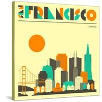 San Francisco Skyline-Jazzberry Blue-Stretched Canvas