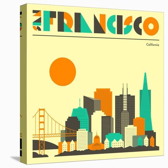 San Francisco Skyline-Jazzberry Blue-Stretched Canvas