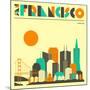 San Francisco Skyline-Jazzberry Blue-Mounted Art Print