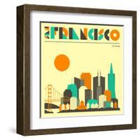 San Francisco Skyline-Jazzberry Blue-Framed Art Print