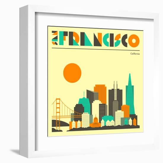 San Francisco Skyline-Jazzberry Blue-Framed Art Print