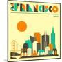 San Francisco Skyline-Jazzberry Blue-Mounted Art Print