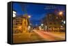 San Francisco Street at Dusk in Historic Downtown Flagstaff, Arizona, USA-Chuck Haney-Framed Stretched Canvas
