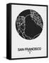 San Francisco Street Map Black on White-NaxArt-Framed Stretched Canvas