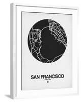 San Francisco Street Map Black on White-NaxArt-Framed Art Print