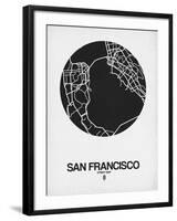 San Francisco Street Map Black on White-NaxArt-Framed Art Print