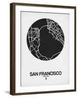 San Francisco Street Map Black on White-NaxArt-Framed Art Print