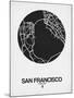 San Francisco Street Map Black on White-NaxArt-Mounted Art Print