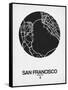 San Francisco Street Map Black on White-NaxArt-Framed Stretched Canvas